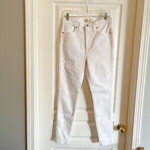 Madewell NWT 10" Hi Rise Skinny Magic Pocket White Stretch Jeans